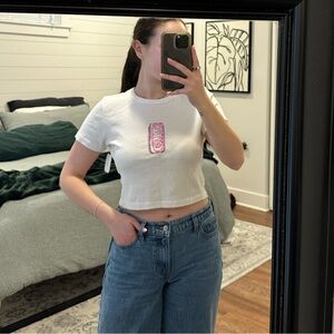 Altar’D State Floral Diet Coke White Crop Top